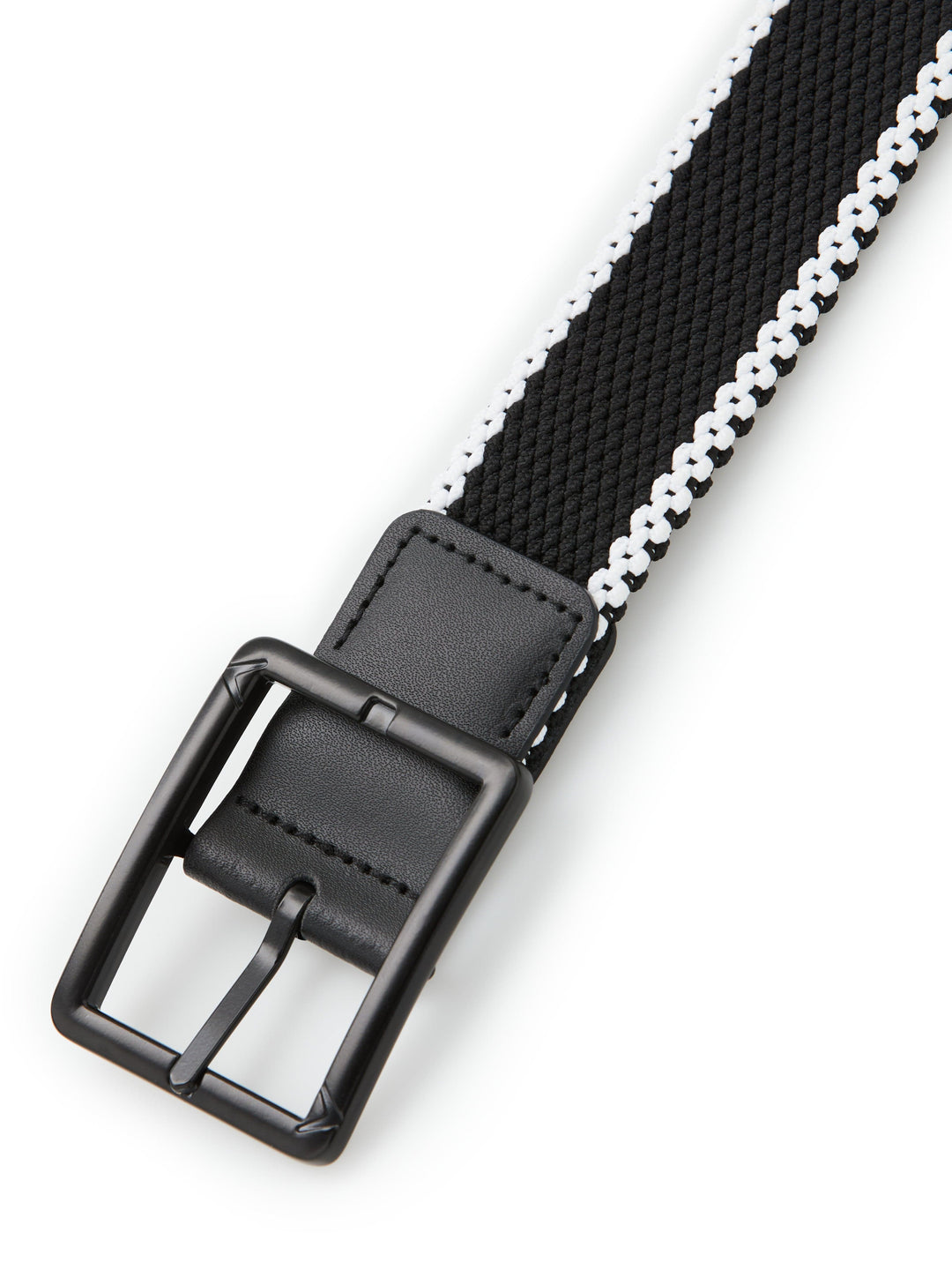 Men's Striped Stretch Belt (Caviar/Caviar) 