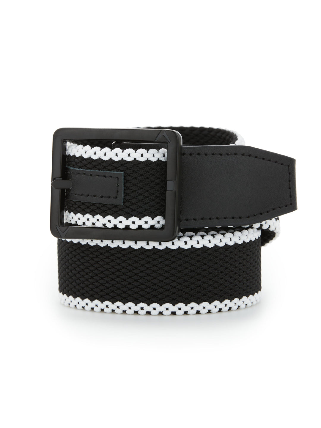 Men's Striped Stretch Belt (Caviar/Caviar) 