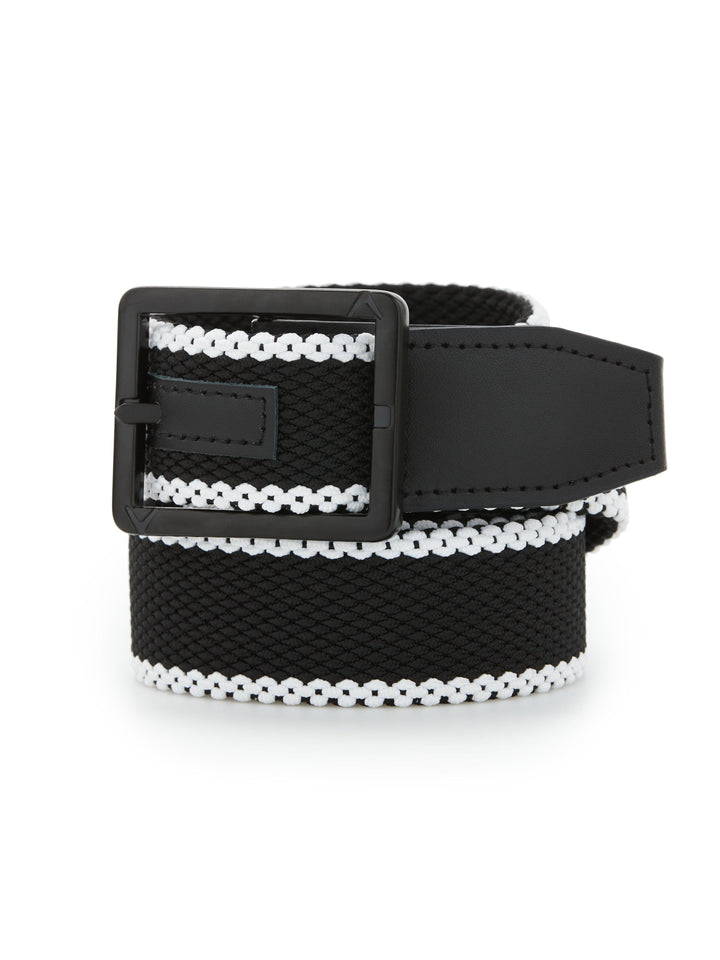 Men's Striped Stretch Belt (Caviar/Caviar) 