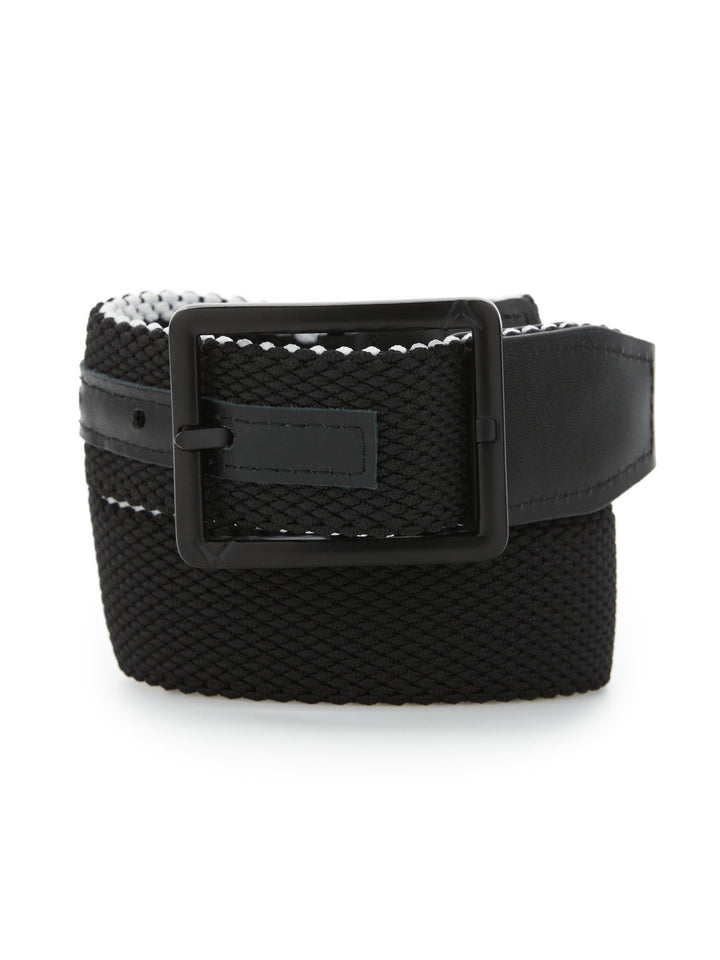 Men's Striped Stretch Belt (Caviar/Caviar) 