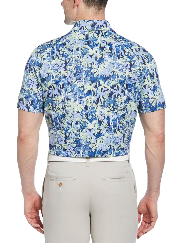 Mens Sunrise Confetti Print Polo (Peacoat) 