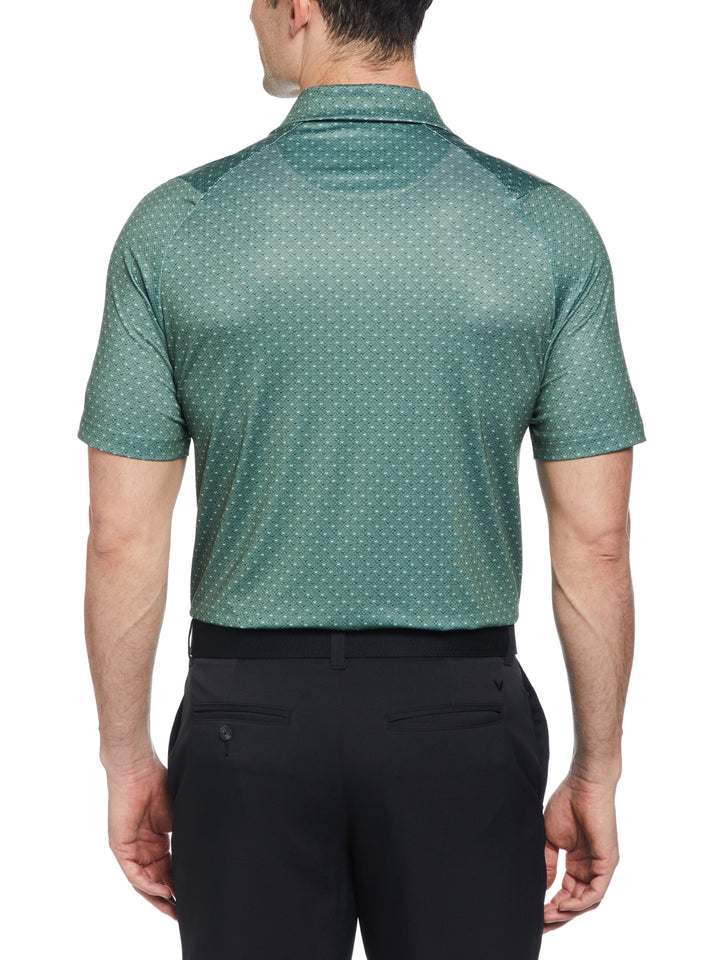 Men's Swing Tech Allover Chevron Golf Polo Shirt (Dark Forest) 