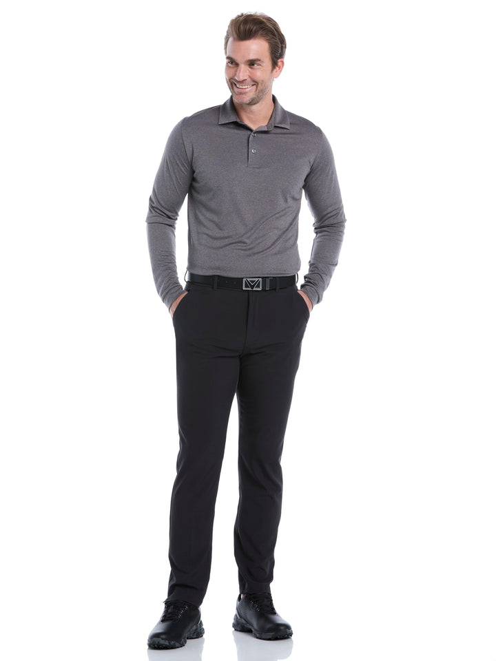 Swing Tech™ Essential Long Sleeve Golf Polo (Quiet Shade Htr) 