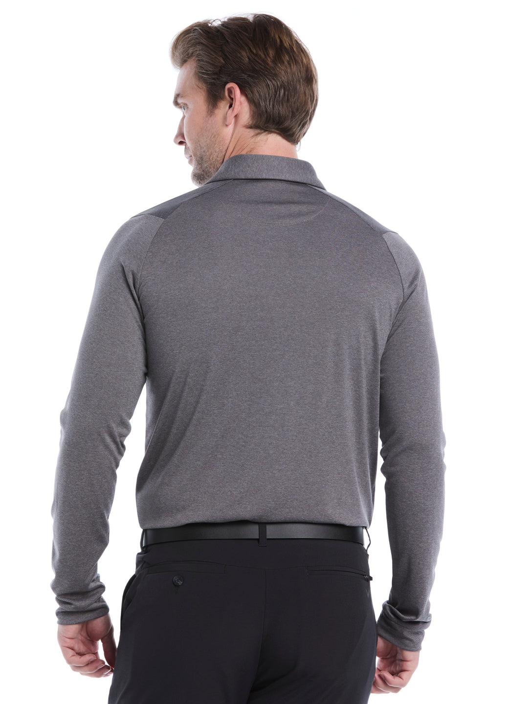 Swing Tech™ Essential Long Sleeve Golf Polo (Quiet Shade Htr) 