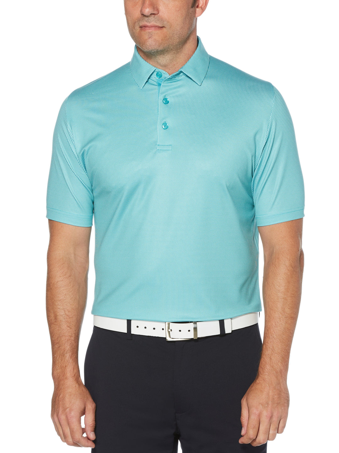 Mens Swing Tech Printed Gingham Polo-Polos-Callaway