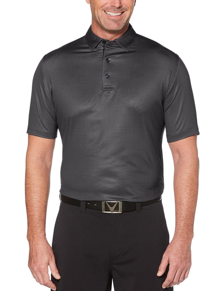 Mens Swing Tech Printed Gingham Polo-Polos-Callaway