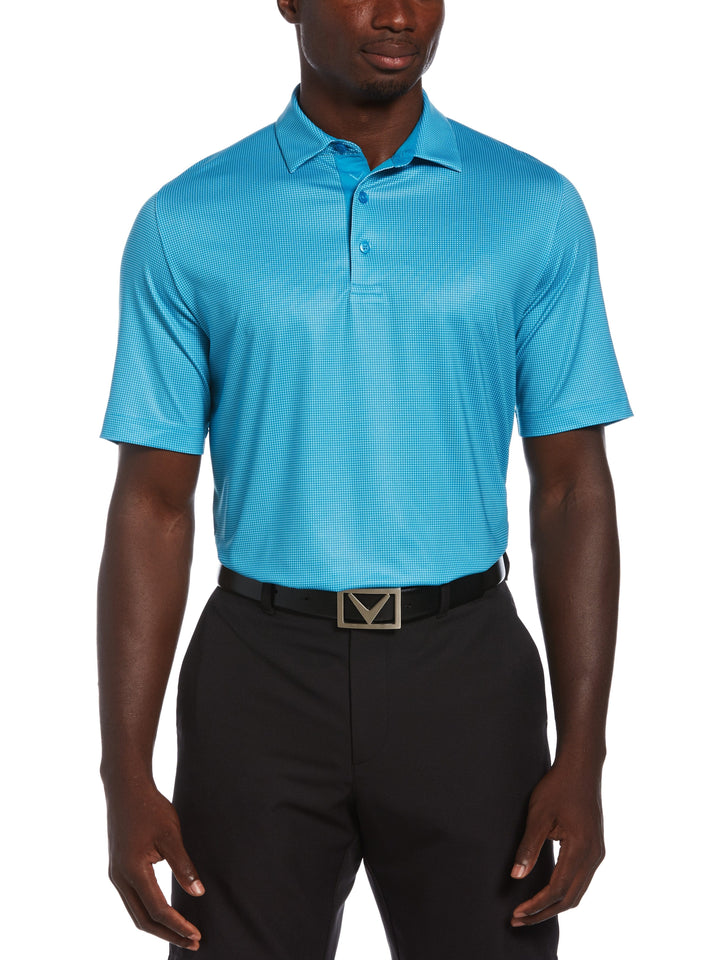 Mens Swing Tech Printed Gingham Polo-Polos-Callaway