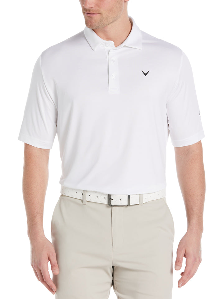 Men's Swing Tech Solid Golf Polo Shirt (Bright White) 