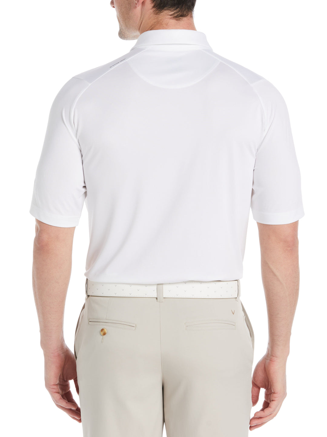 Men's Swing Tech Solid Golf Polo Shirt (Bright White) 