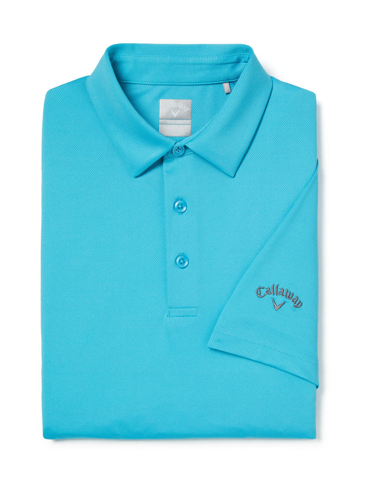 Men's Swing Tech Solid Golf Polo Shirt (Scuba Blue) 
