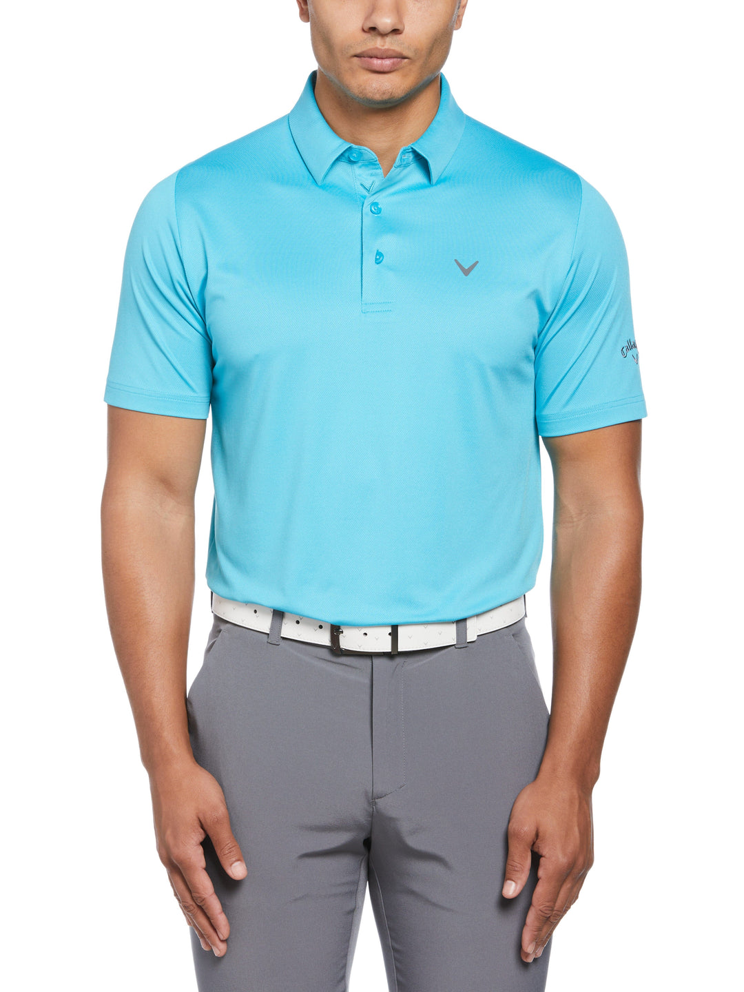 Men's Swing Tech Solid Golf Polo Shirt (Scuba Blue) 