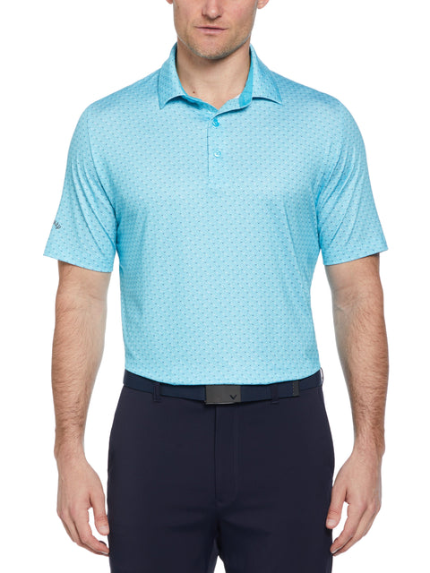 Men's Swing Tech Allover Chevron Golf Polo Shirt (Scuba Blue) 