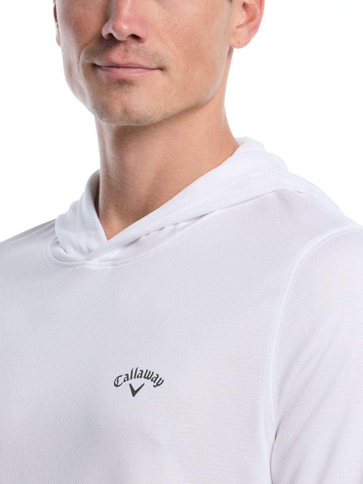 Mens Texture Coastal Hoodie (Bright White) 