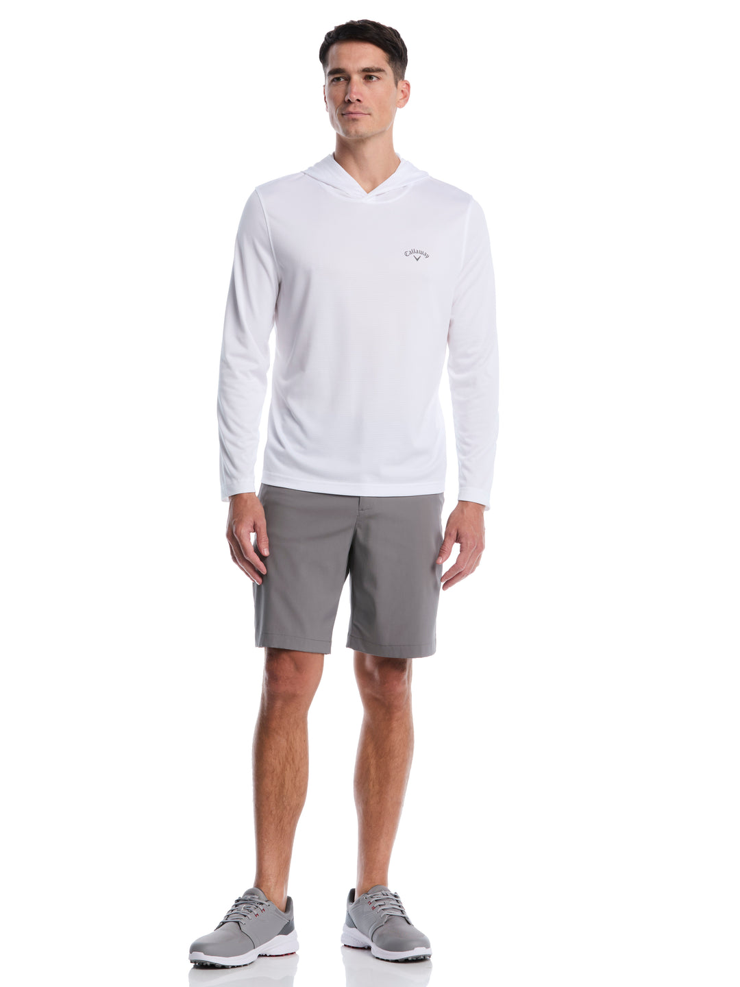 Mens Texture Coastal Hoodie (Bright White) 