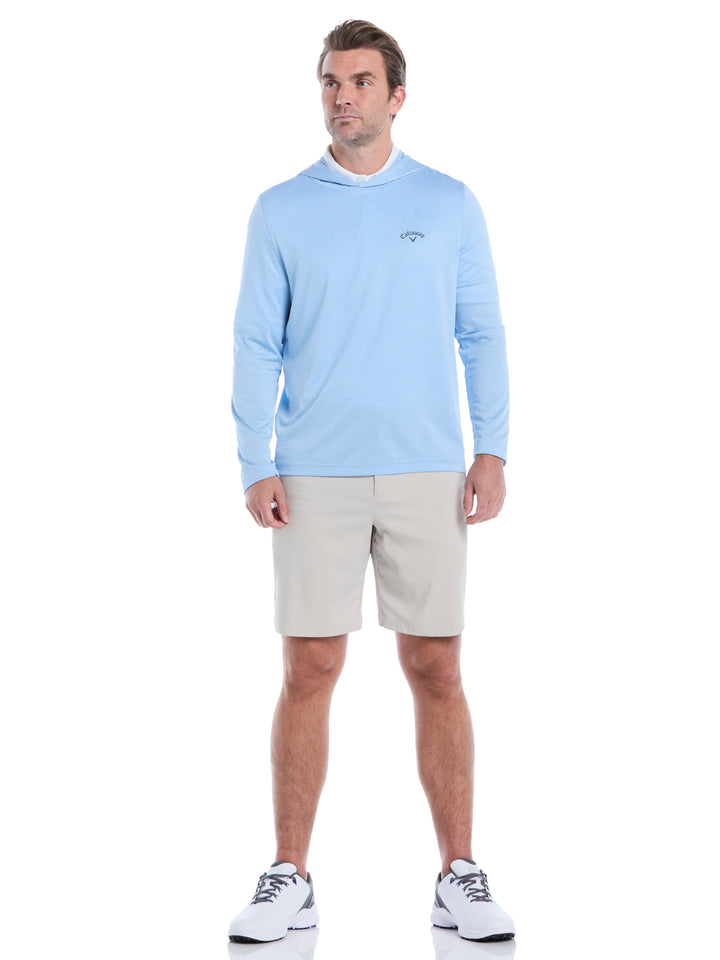 Mens Texture Coastal Hoodie (Azure Bl Htr) 