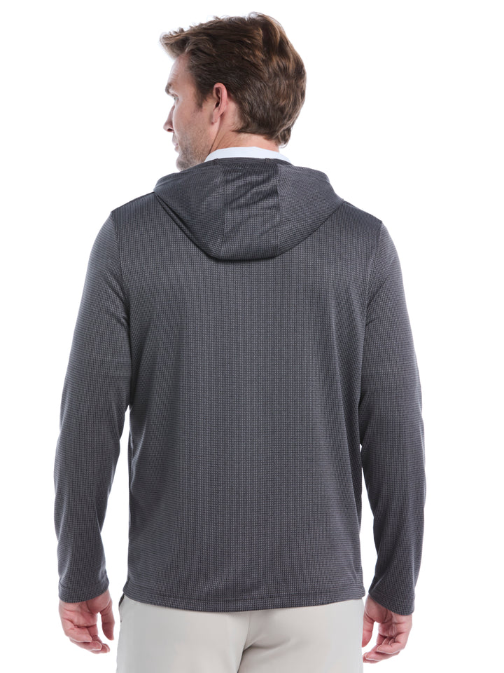 Mens Texture Coastal Hoodie (Black Heather) 