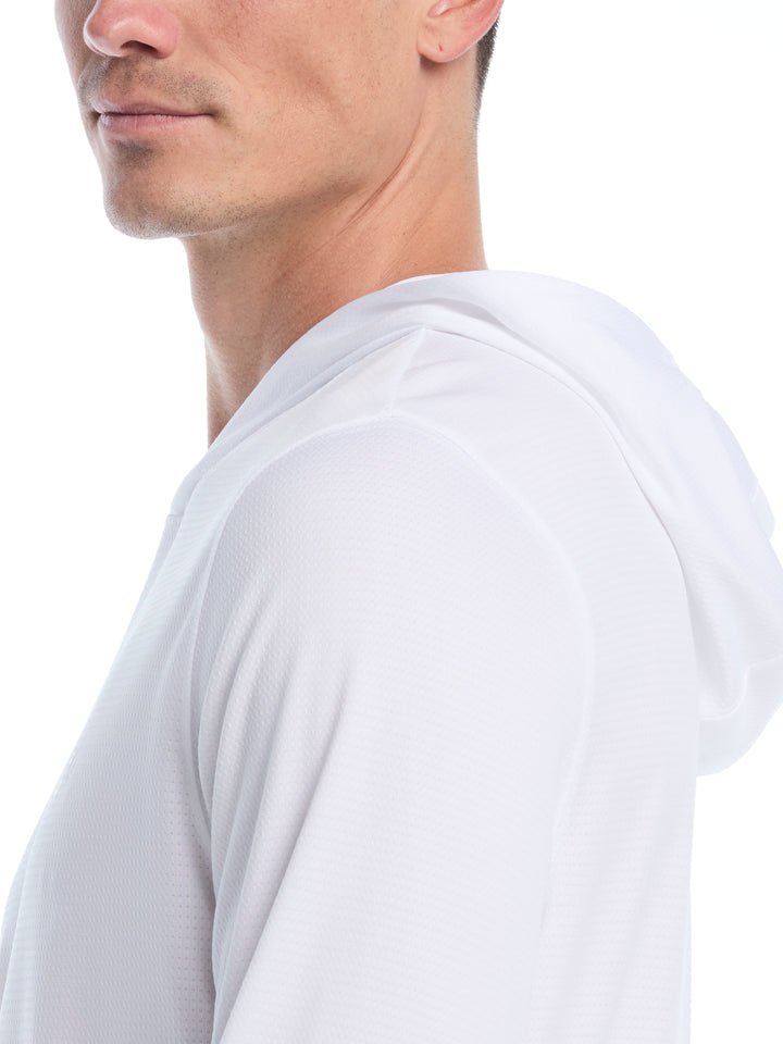 Mens Texture Coastal Hoodie (Bright White) 