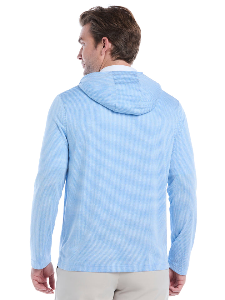Mens Texture Coastal Hoodie (Azure Bl Htr) 