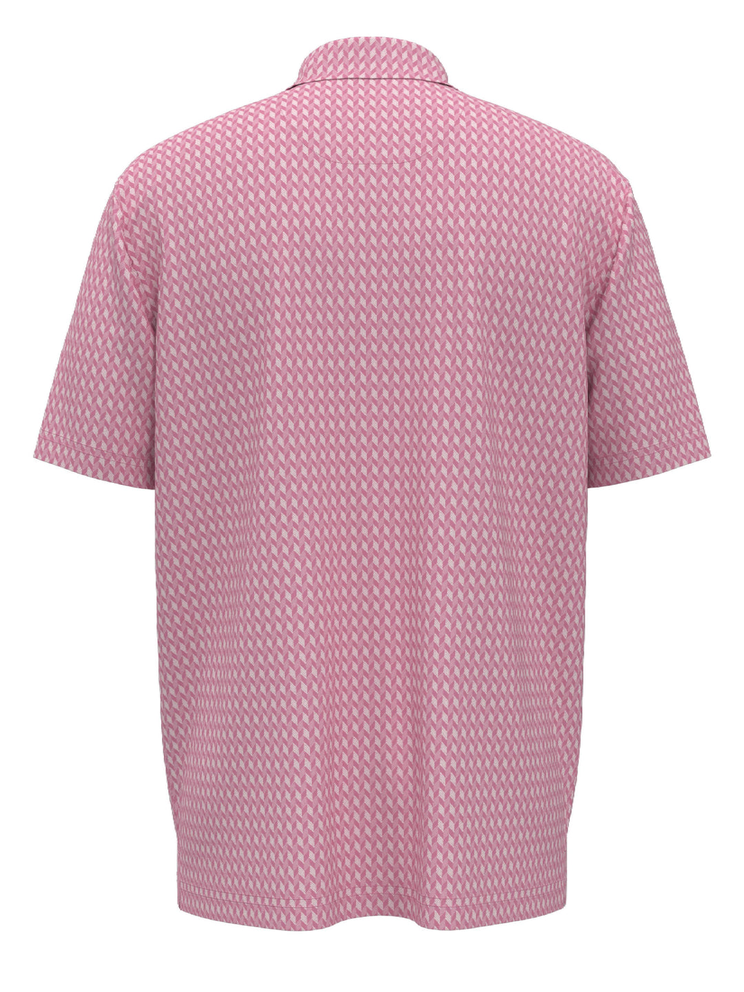 Mens Textured Chevron Geo Polo (Sea Pink)