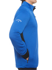 Textured Midweight Stripe Half Zip Golf Shirt (Lapis Blue) 