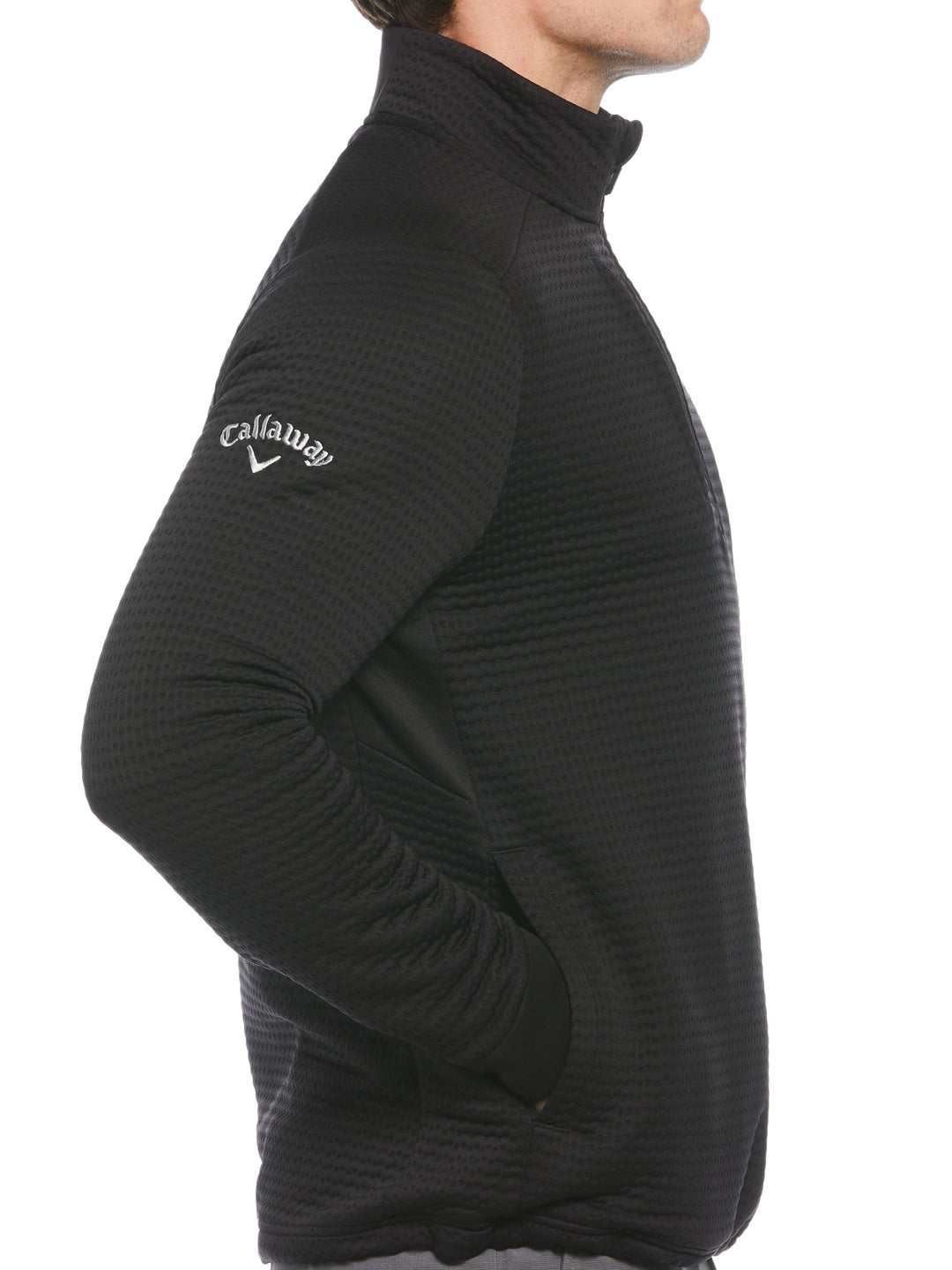 Mens Textured Midweight Stripe Half Zip Golf Shirt-Jackets-Callaway