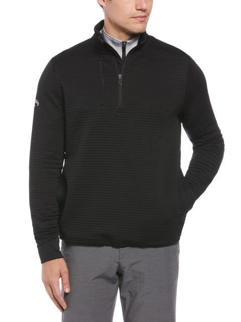 Mens Textured Midweight Stripe Half Zip Golf Shirt-Jackets-Callaway