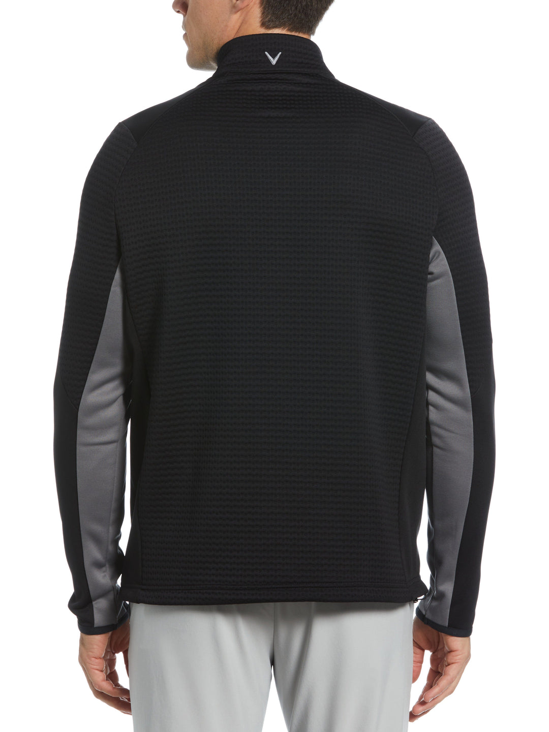 Textured 1/4 Zip Golf Pullover (Caviar) 