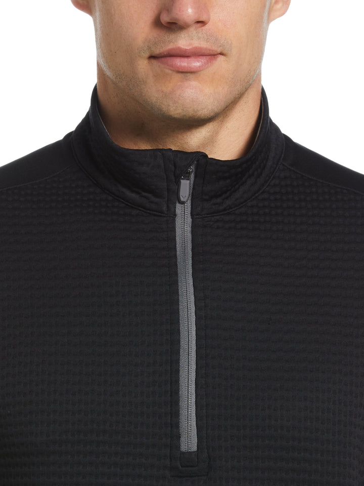 Textured 1/4 Zip Golf Pullover (Caviar) 