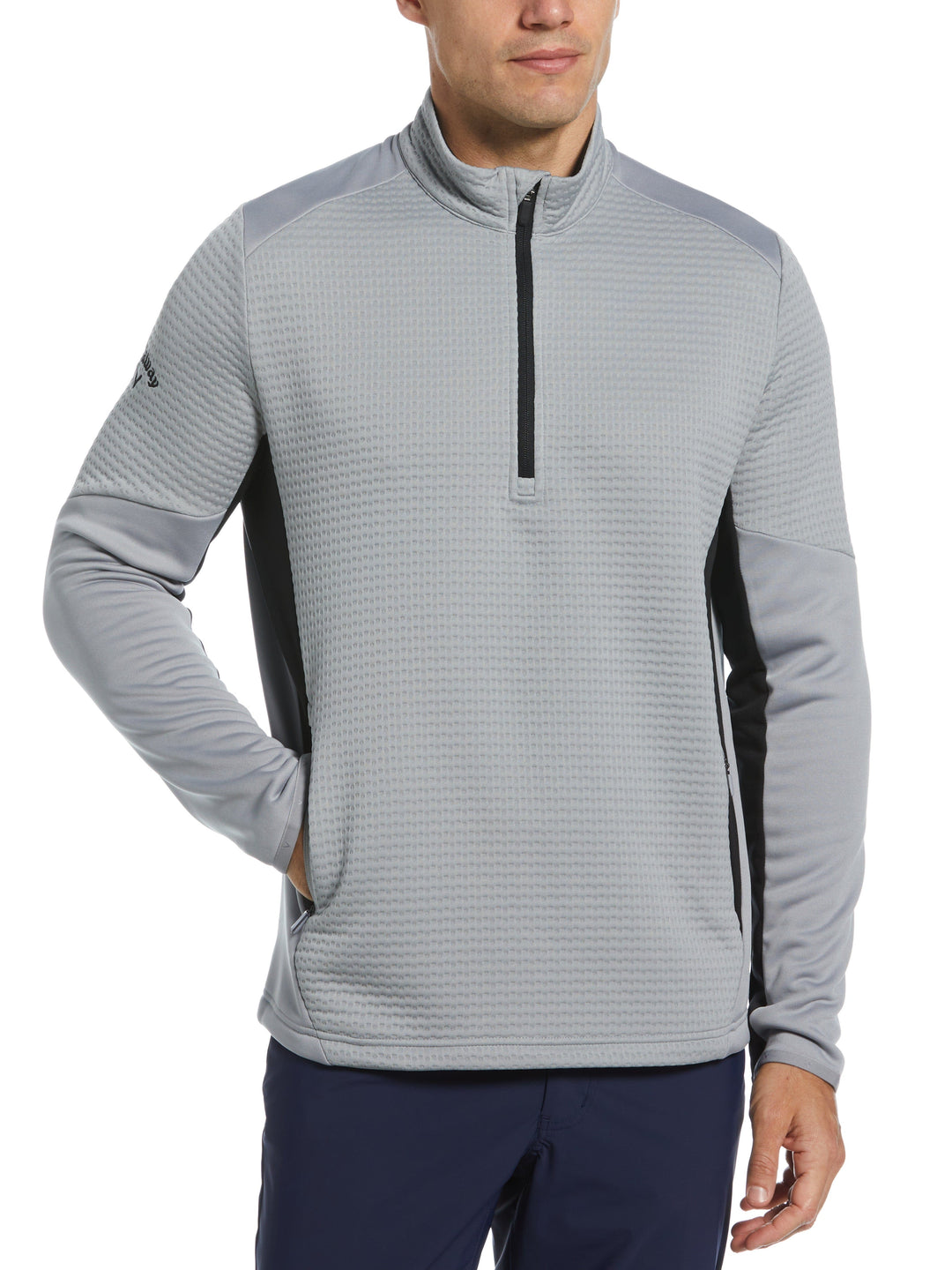 Textured 1/4 Zip Golf Pullover (Concrete) 