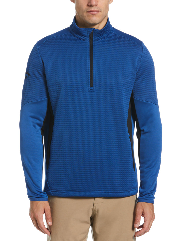 Textured 1/4 Zip Golf Pullover (Galaxy Blue) 