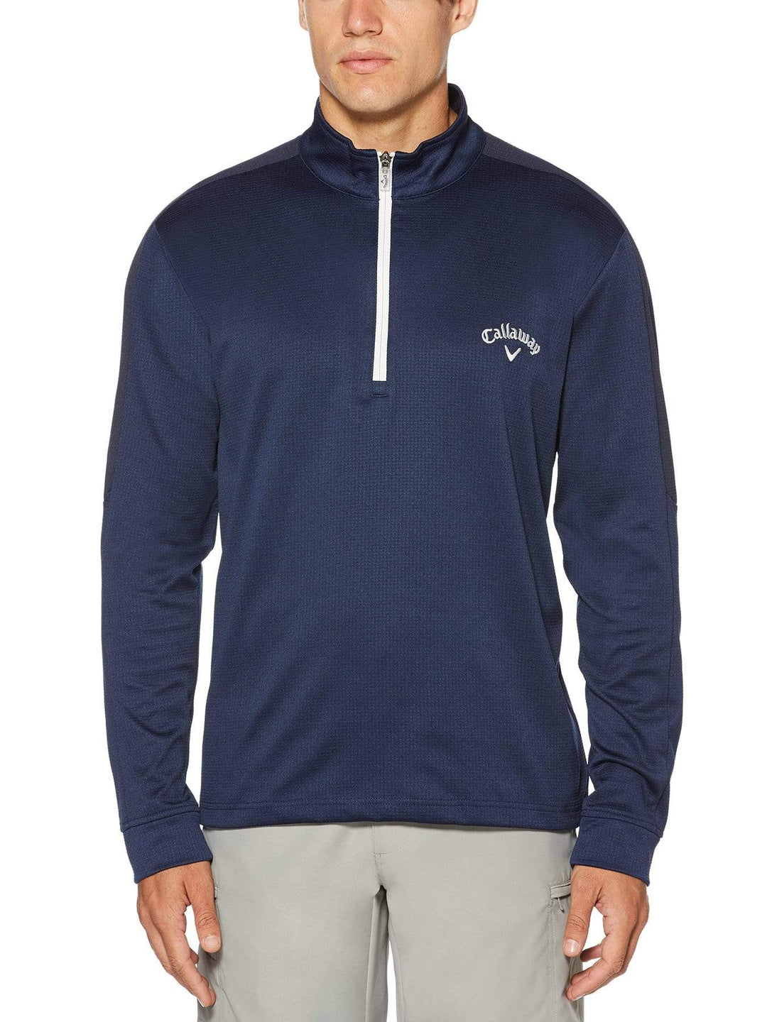 Mens Thermal Heathered Waffle Fleece Mid-Layer Jackets