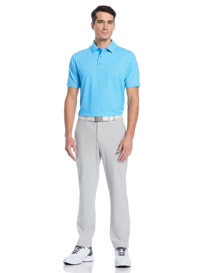 Tile Gingham Print Golf Polo (Brilliant Blue) 
