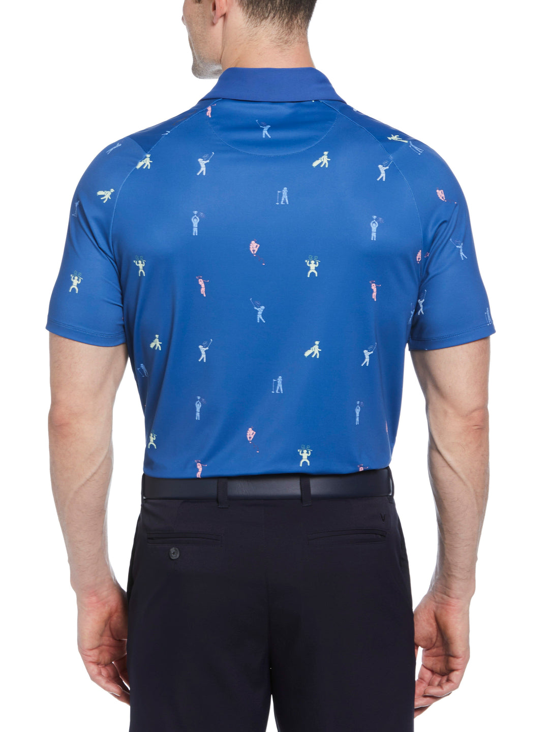 Mens Time Lapse Print Polo (Galaxy Blue) 