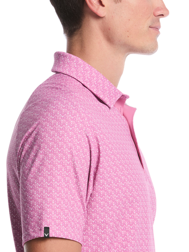 Timeless Chev Print Golf Polo (Rose Bouquet) 