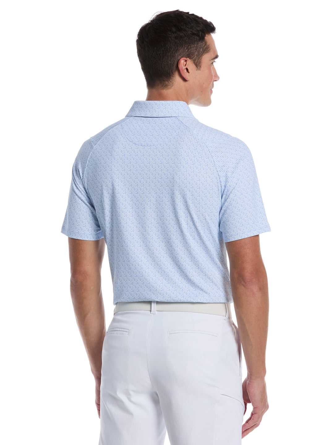 Timeless Chev Print Golf Polo (Vista Blue) 