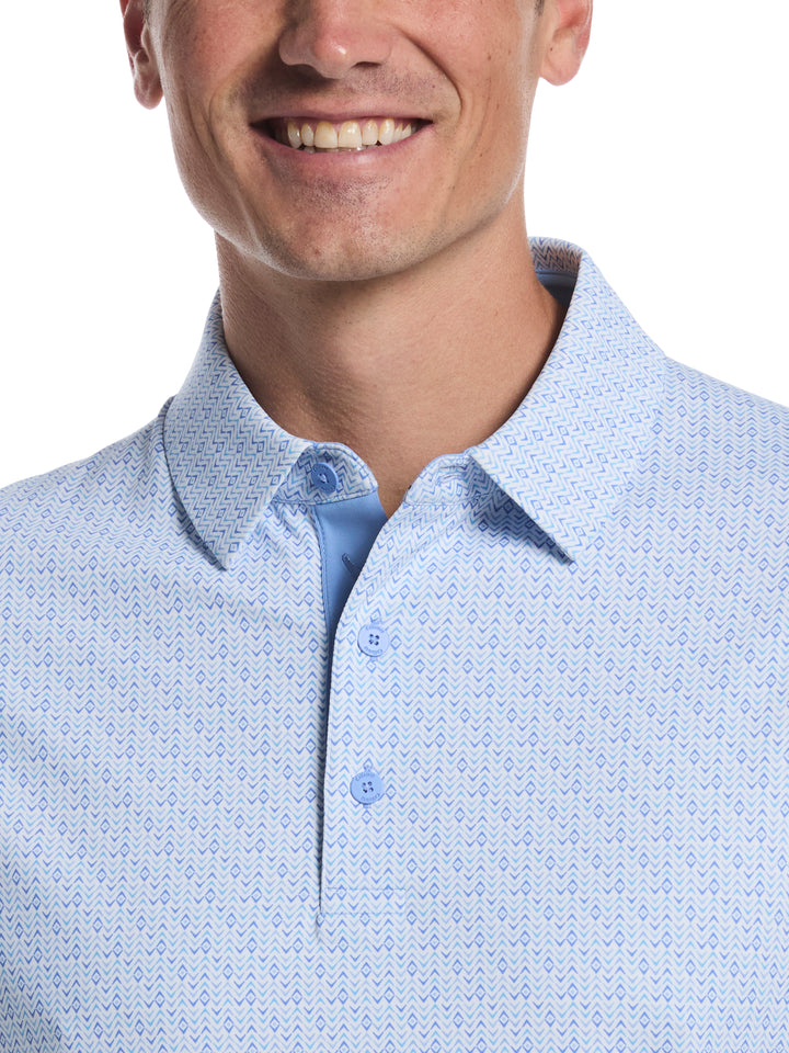 Timeless Chev Print Golf Polo (Vista Blue) 