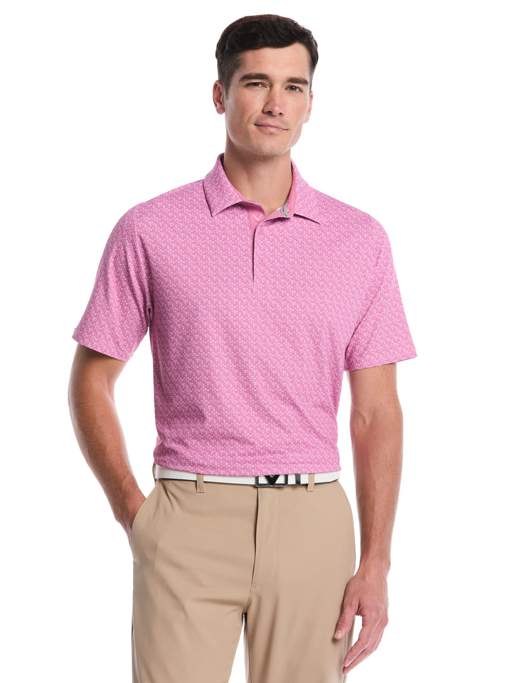 Timeless Chev Print Golf Polo (Rose Bouquet) 
