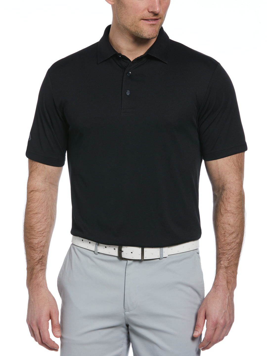 Men's Solid Polo Shirt (Caviar) 