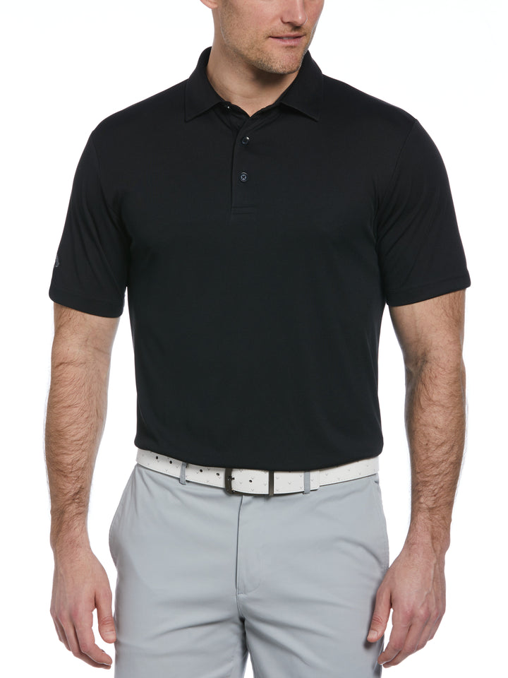 Men's Solid Polo Shirt (Caviar) 
