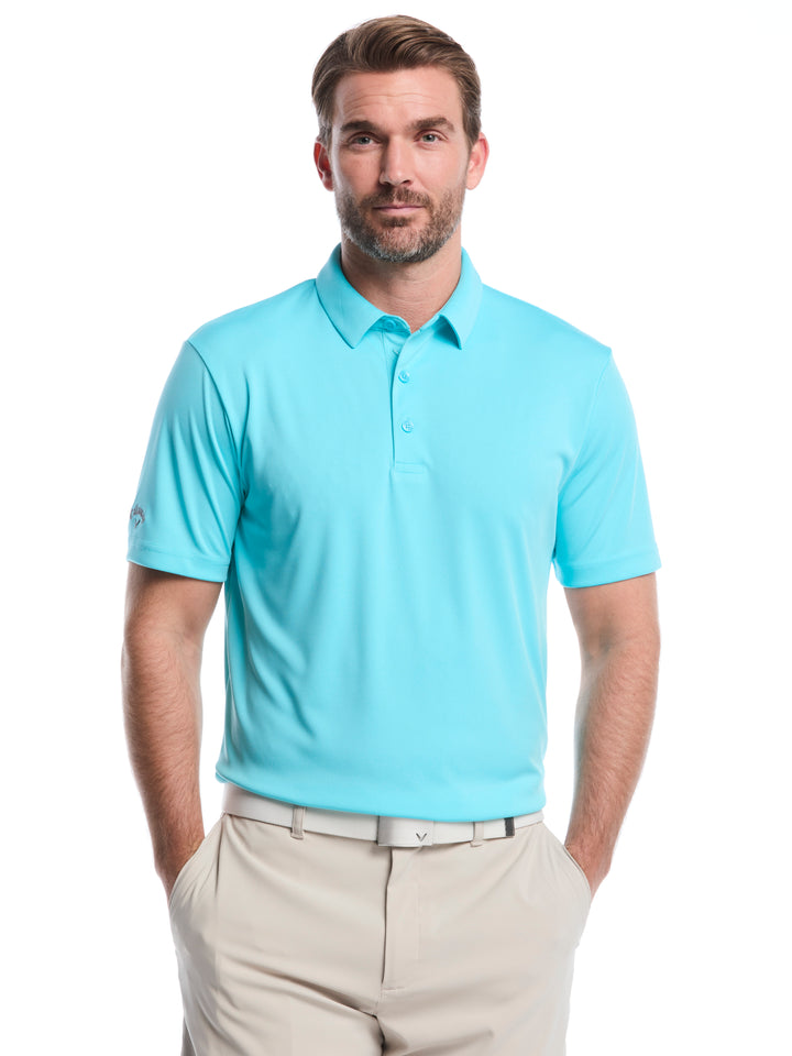 Men's Solid Polo Shirt (Blue Curacao) 