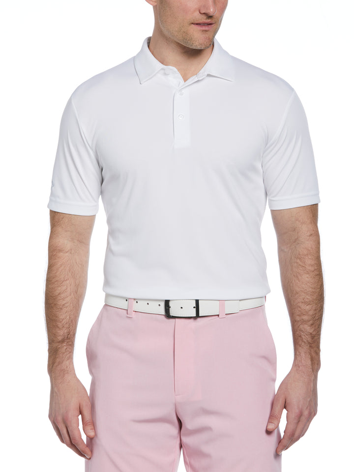 Men's Solid Polo Shirt (Bright White) 