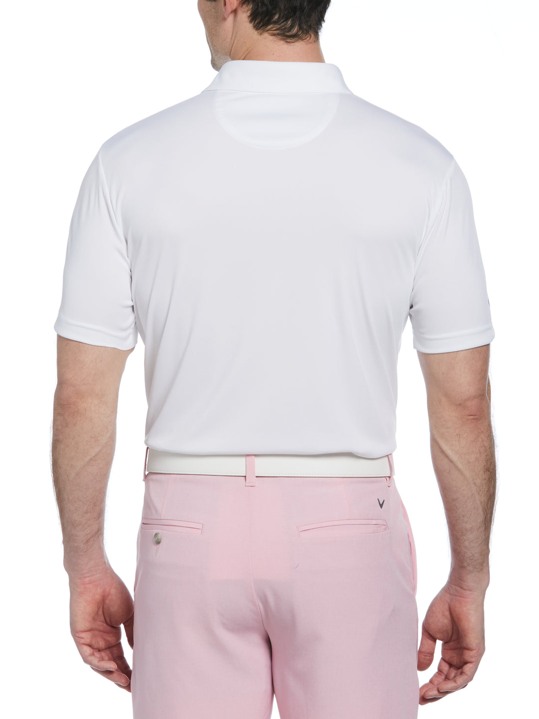 Men's Solid Polo Shirt (Bright White) 