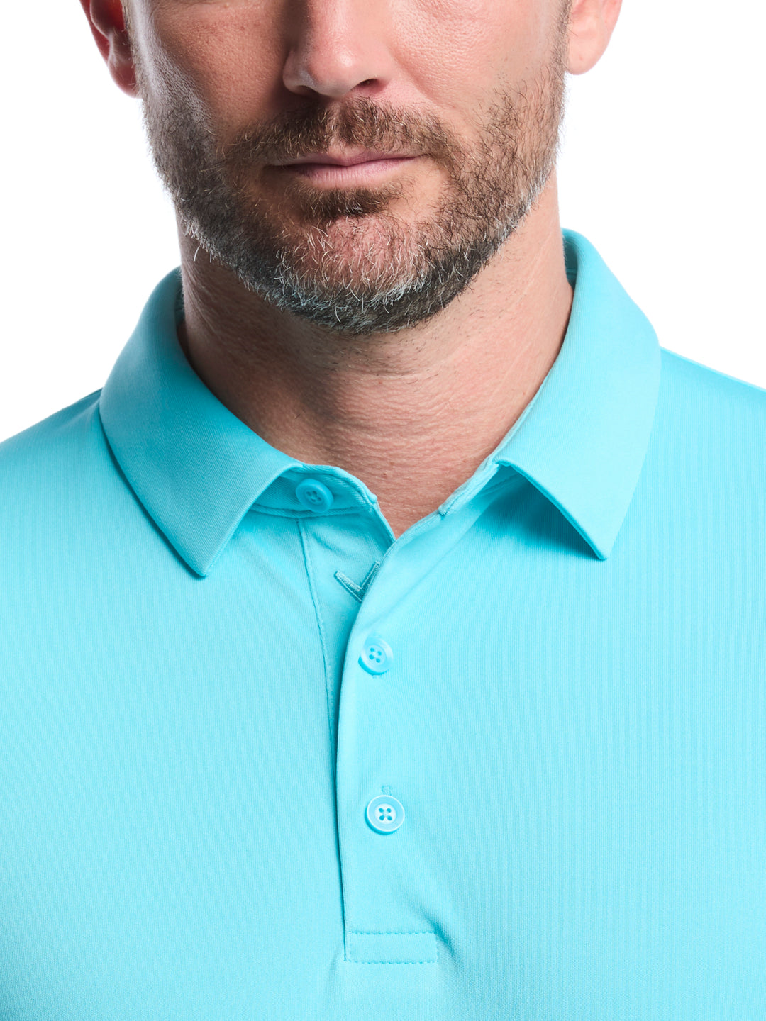 Men's Solid Polo Shirt (Blue Curacao) 