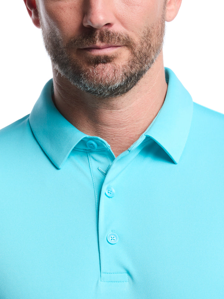 Men's Solid Polo Shirt (Blue Curacao) 