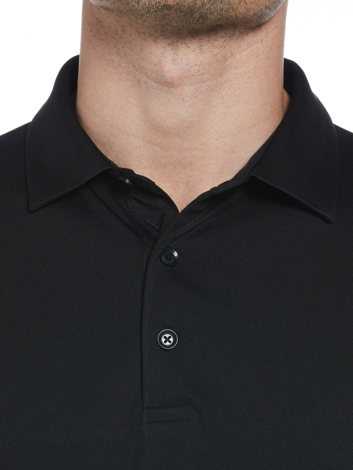 Men's Solid Polo Shirt (Caviar) 