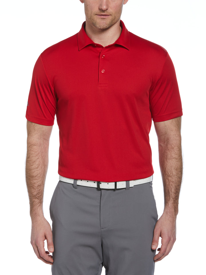 Men's Solid Polo Shirt (Tango Red) 