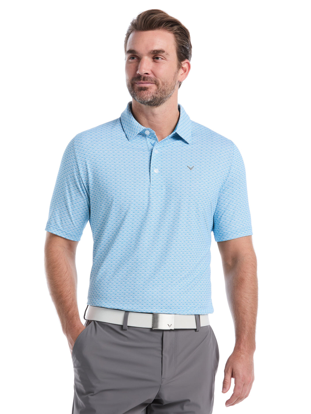 Trademark Print Golf Polo (Cendre Blue) 