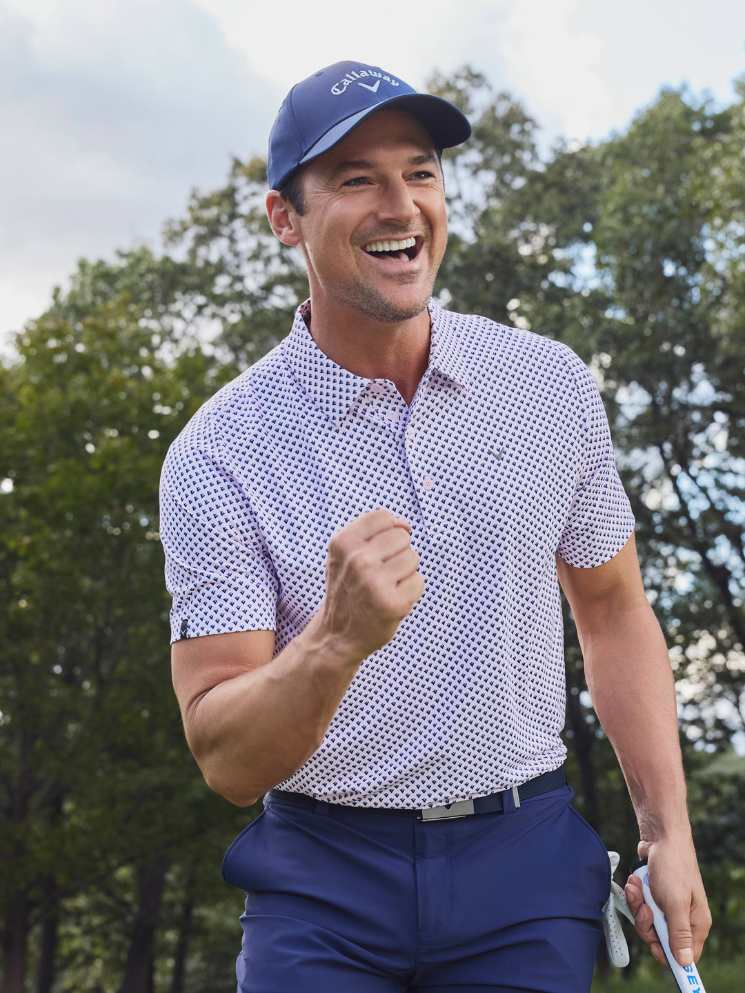 Mens Trademark Golf Printed Polo-Polos-Callaway