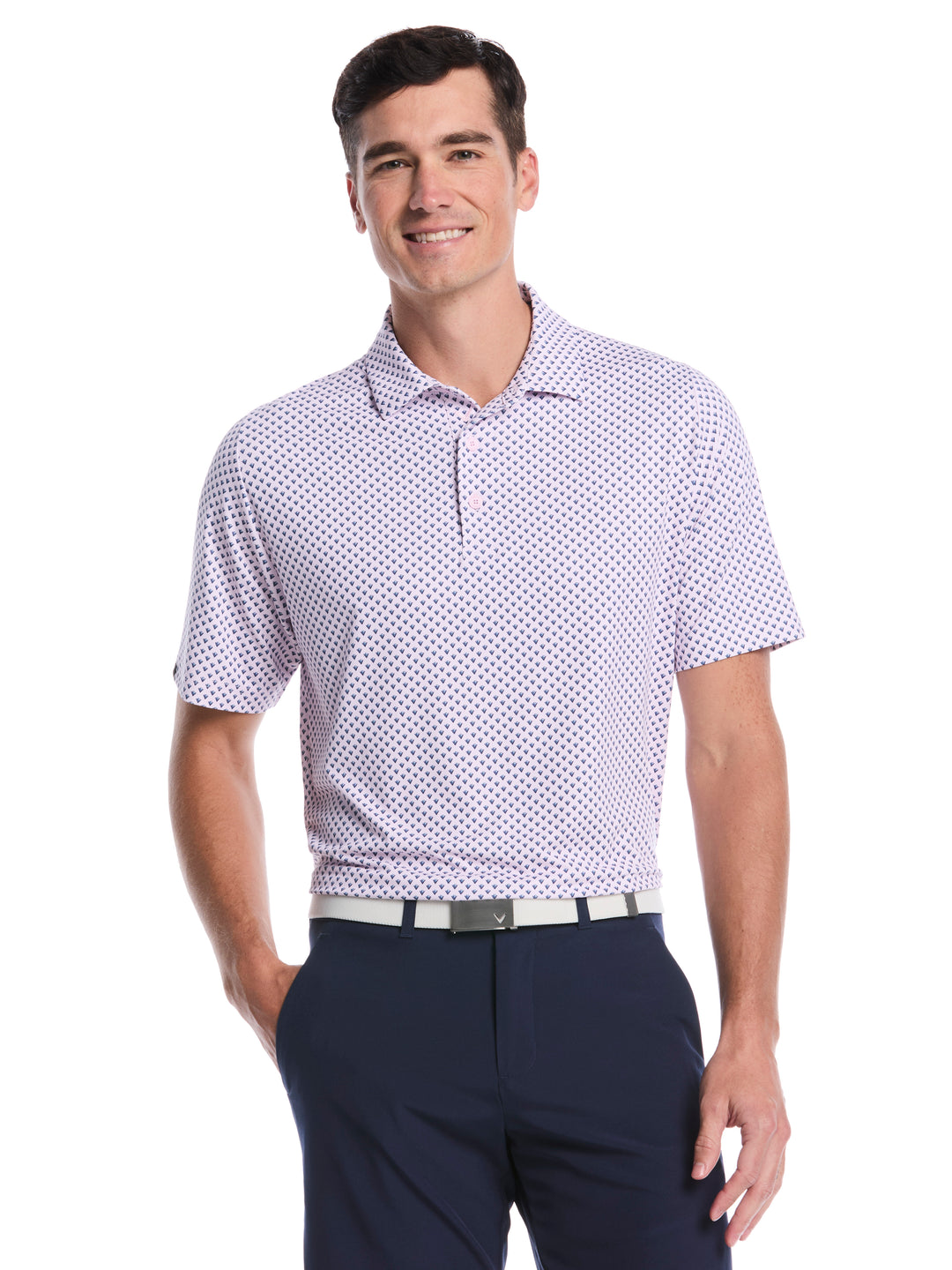 Men's Trademark Printed Golf Polo (Pink Tulle) 