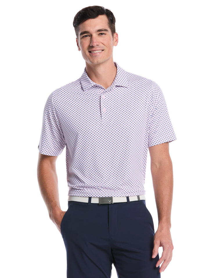 Men's Trademark Printed Golf Polo (Pink Tulle) 